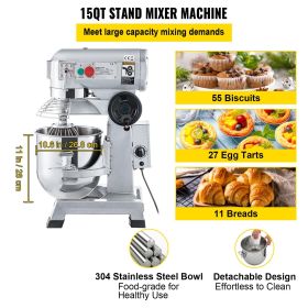 Commercial Food Mixer, 15Qt Commercial Mixer with Timing Function