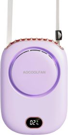 Portable Neck Fan, Mini Small Personal Handheld Fan USB Rechargeable 3 Speed for Girls Boys Woman Eyelash Travel Home Office Outdoor (Color: Purple)