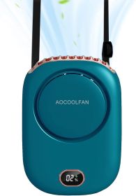 Portable Neck Fan, Mini Small Personal Handheld Fan USB Rechargeable 3 Speed for Girls Boys Woman Eyelash Travel Home Office Outdoor (Color: Blue)