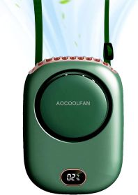 Portable Neck Fan, Mini Small Personal Handheld Fan USB Rechargeable 3 Speed for Girls Boys Woman Eyelash Travel Home Office Outdoor (Color: green)